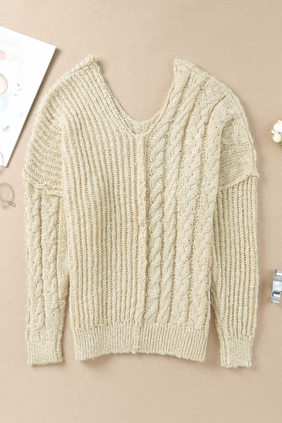 V Neck Loose Knit Sweater