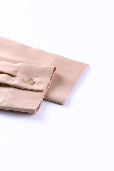Sequin Splicing Pocket Buttoned Shirt Dress