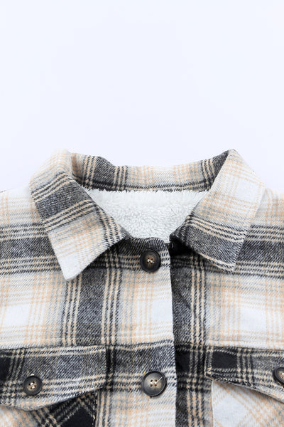 Vintage Plaid Fleece Lining Jacket