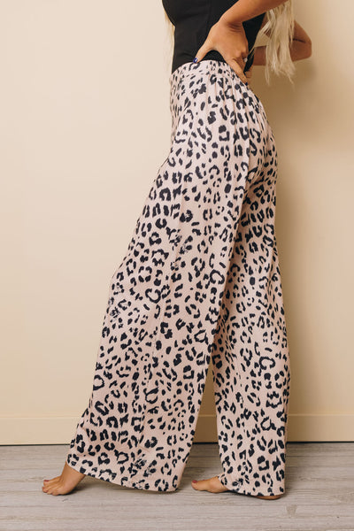 Nevada Leopard Print Wide Leg Pants
