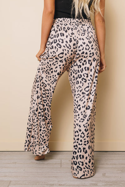 Nevada Leopard Print Wide Leg Pants