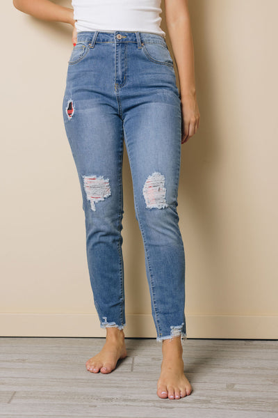 Alita Patchwork Ripped Jeans