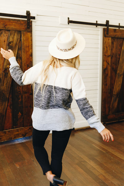 I See Double Color-Block Knit Sweater