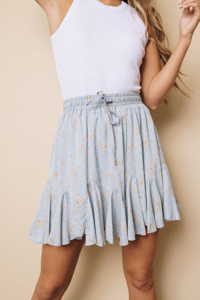 Denisse Ruffled Floral Mini Skirt