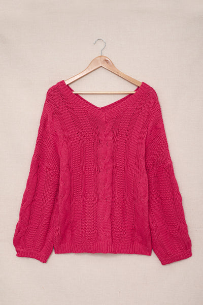 Bubblegum Knit Braided Sweater