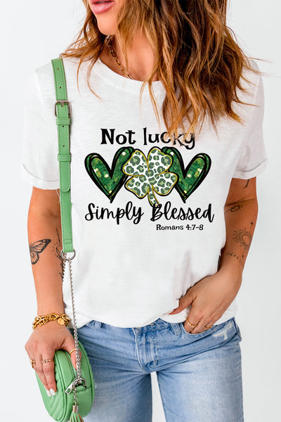 Heart Leopard Clover Slogan Letters Graphic Tee