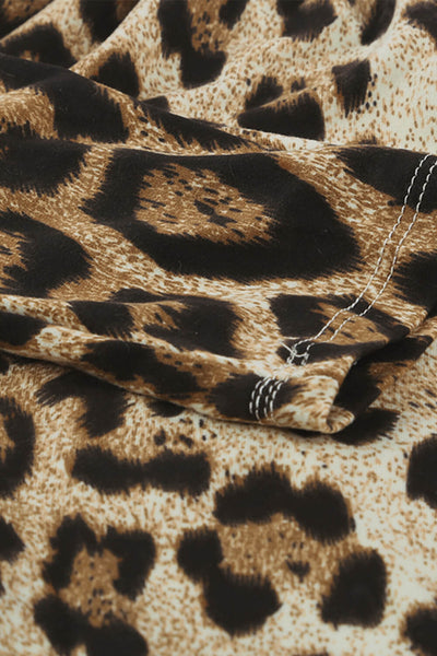 Long Sleeve Off Shoulder Leopard Bodysuit