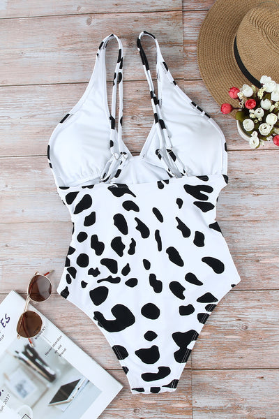 Leopard Print Ruched One Piece Swimsuit