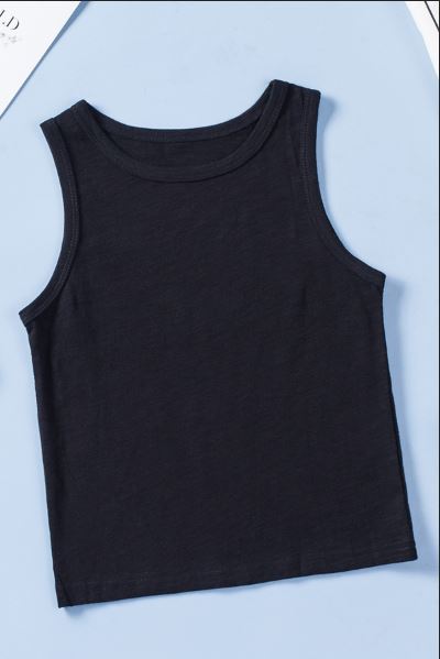 Solid Color O-neck Kid's Tank Top