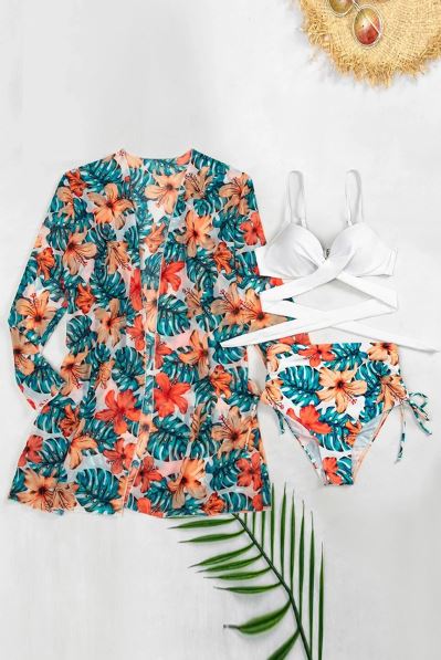 Tropical Print Bikini Set