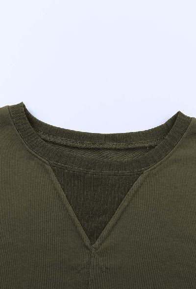 Drop Shoulder Cropped Sweatshirt