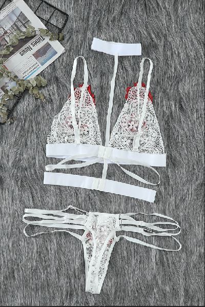 Beauty and The Beast White Strappy Lingerie