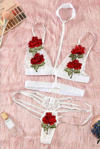 Beauty and The Beast White Strappy Lingerie