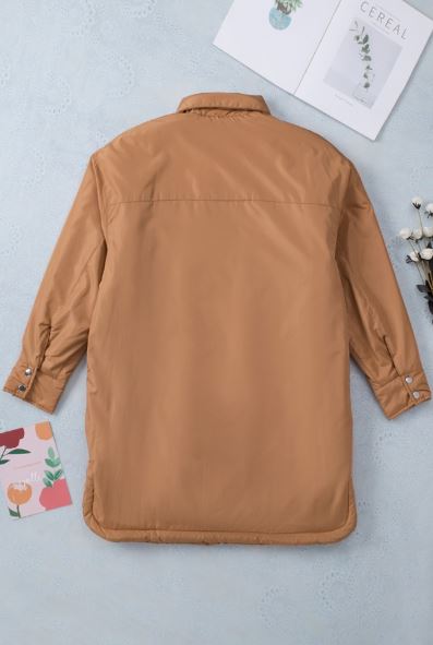 Button Down Padded Jacket with Pockets