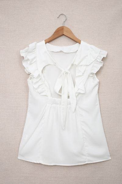RUFFLE TOP WITH BACK TIE