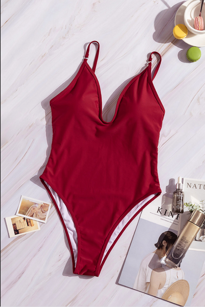 Surface V Neck One Piece Swimsuit