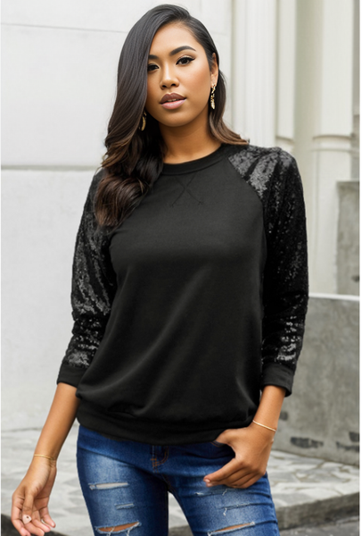 All That Glitters Sequin Knit Top