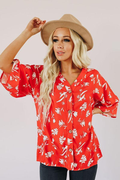 Hey Now, Floral Button Up Top