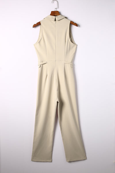 Wrapped Sleeveless High Waist Jumpsuit with Belt