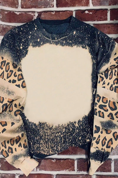 Tie Dye Leopard Drop Shoulder Sweatshirt