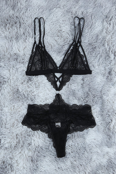 Circle Connected Strappy Lace Teddy Lingerie