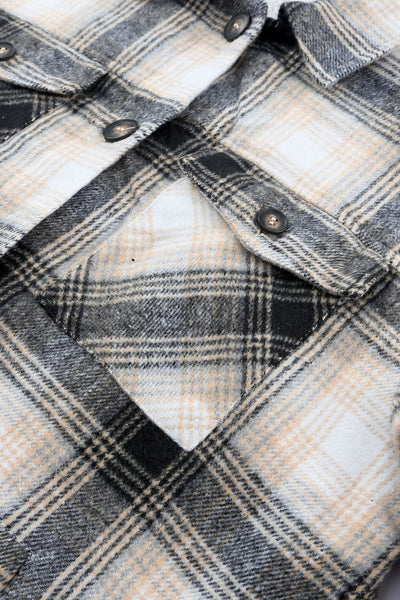Vintage Plaid Fleece Lining Jacket