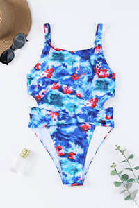 Tie Dye Floral One Piece Swimsuit