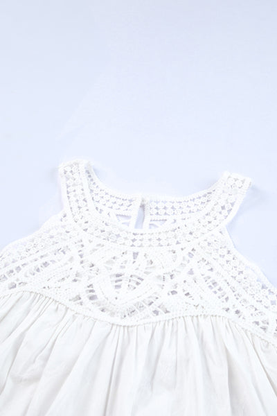 Lace Crochet Sleeveless Babydoll Top