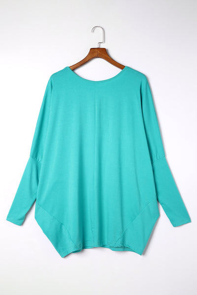 Batwing Sleeves Loose Knit Tunic Top
