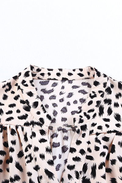 Leopard Print Puff Long Sleeve Shirt