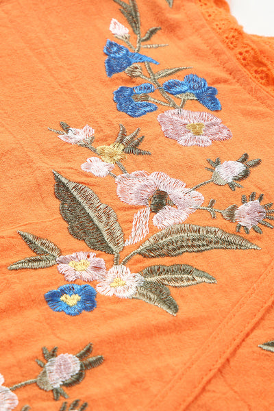 Kimono Sleeves Embroidered Top