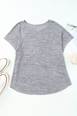 Loose Slouchy Knitted Raglan Sleeves T-shirt