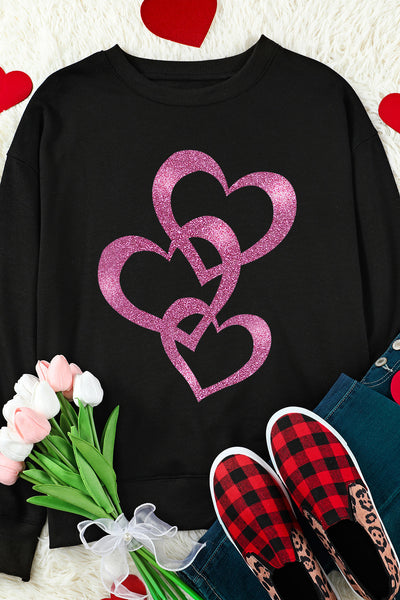 Glittering Heart Chain Valentine's Day Sweatshirt