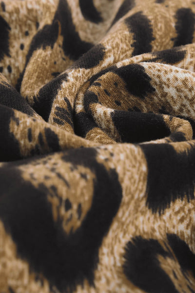 Long Sleeve Off Shoulder Leopard Bodysuit